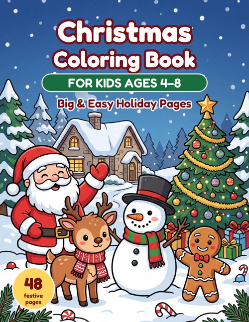 Christmas Coloring Book for Kids Ages 4-8